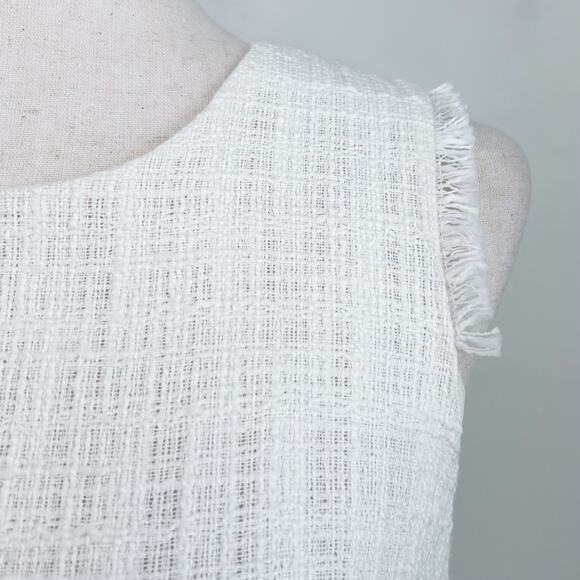 J. Crew White Tweed Sleeveless Knee Length Pencil Sheath Dress NWT - Picture 5 of 10